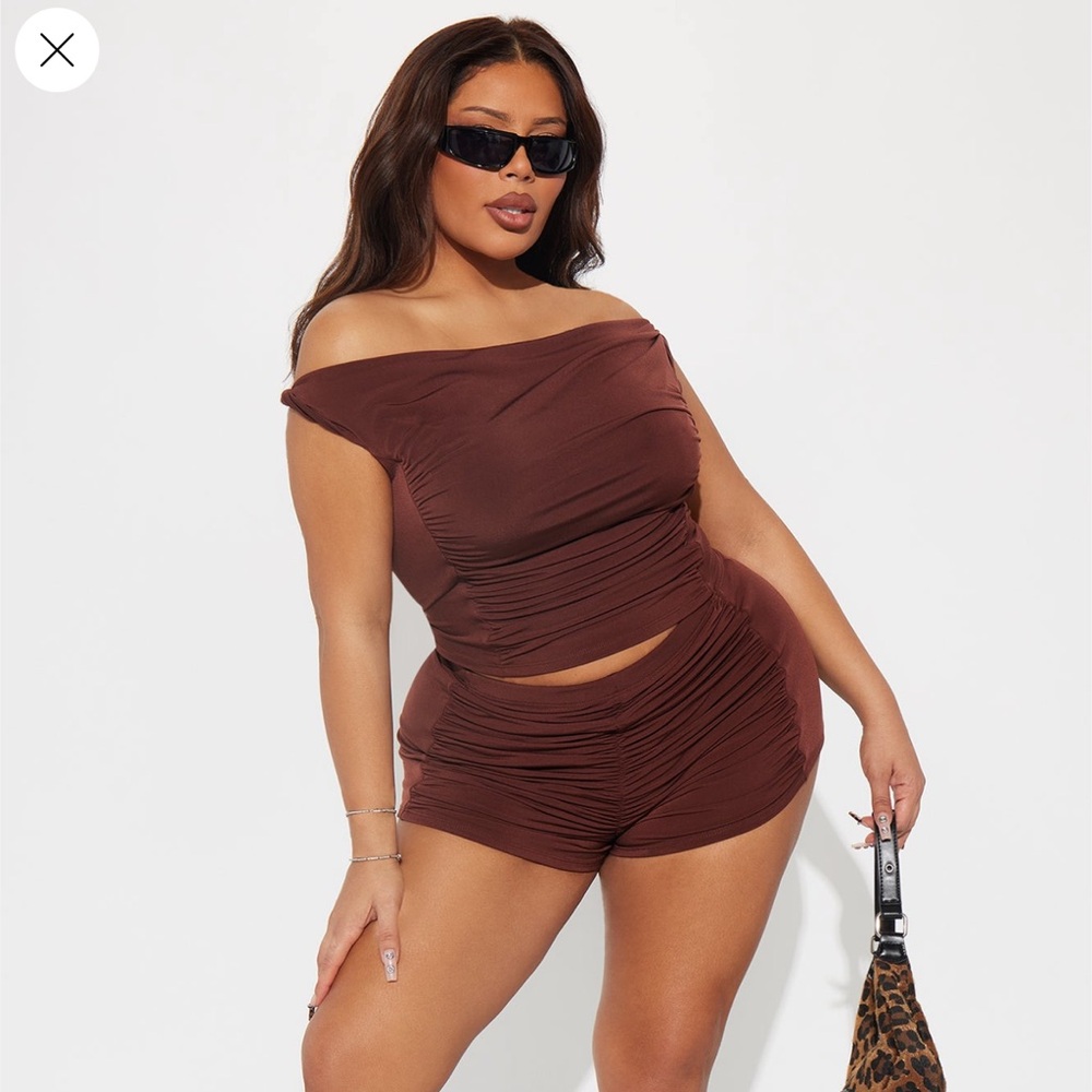 Fashion Nova Brown Women's Short Set